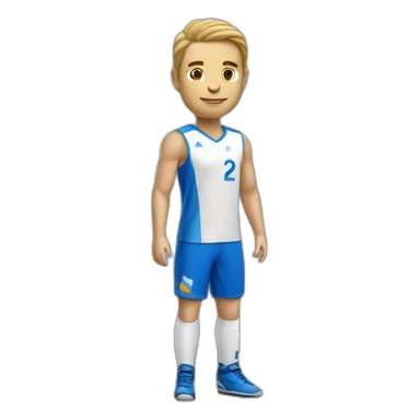 Joueur de handball maillot bleu sticker