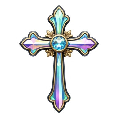 Gothic iridescent diamond cross sticker