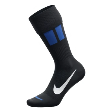 black football sock with white Nike tick, compression sock style sticker