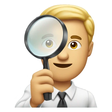 Restaurant critic with a magnifying glass in his hands sticker