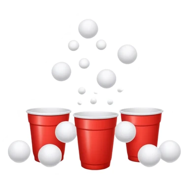 a couple red cups and white ping pong balls sticker