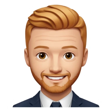Justin Timberlake with reddish blonde hair sticker