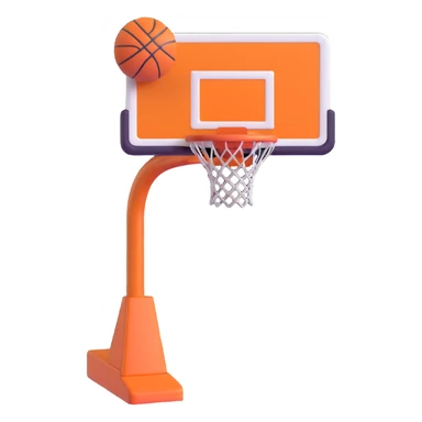 A basketball hoop with a ball going through it, detailed, realistic, sporty sticker