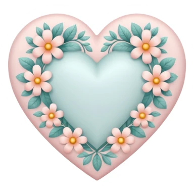 white heart with a floral pattern sticker