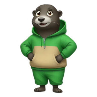 mole in a green clothes sticker