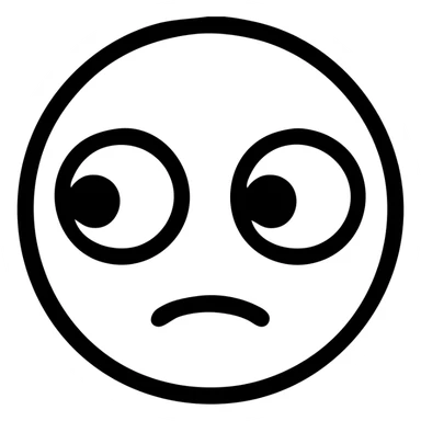 one eye looking left, the other eye looking right, cartoon style, bold lines, white background sticker