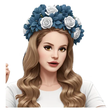 girl with flower crown sticker
