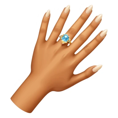 Caramel right hand with diamond ring on rong finger sticker