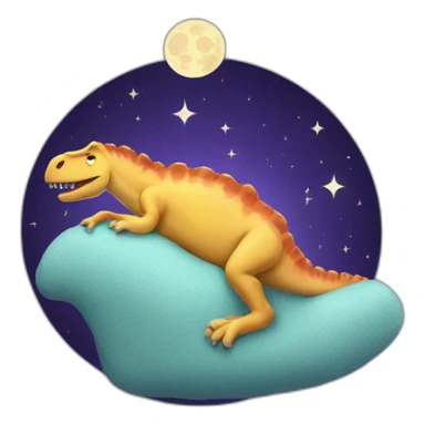 dinosaure sleeping on moon sticker