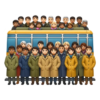 Crowded tram sticker