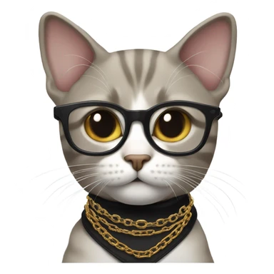 Cat dressed as Tupac  sticker