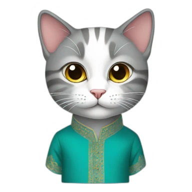 cat in kurta sticker