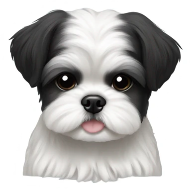 Two black and white shitz tzu puppies  sticker