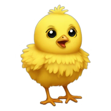 yellow fluffy chick scared sticker