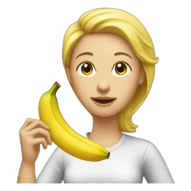Profile of a Woman eating banana sticker