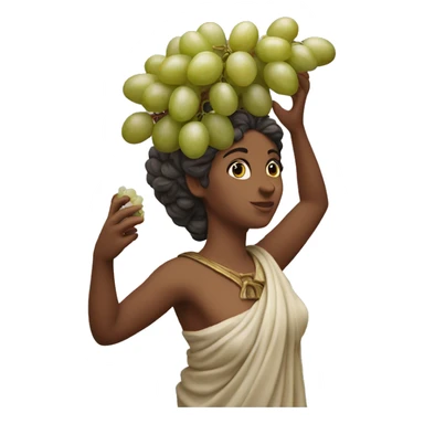 Greek Sappho holds a bunch of grapes in her hand sticker