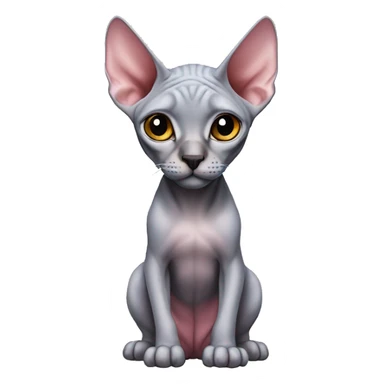 Pink with grey canadian sphynx cat blue eyes and black nose  sticker