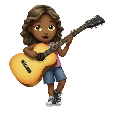 Little girl playing guitar sticker