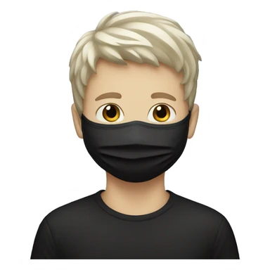 white Boy , black covid mask sticker