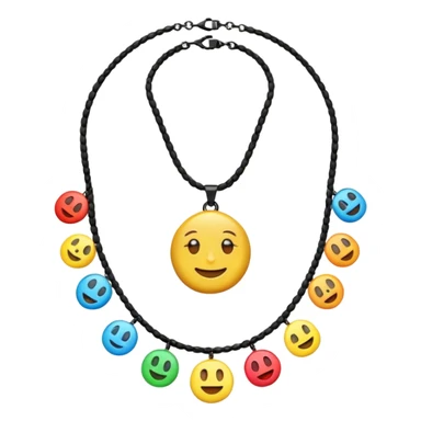 multicolored necklace, 3d emogis sticker