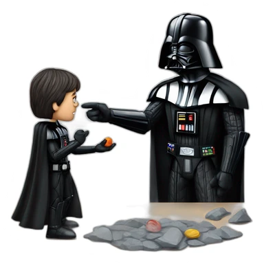 Darth Vader plays rocks, paper, scissors with Jim Carrey sticker