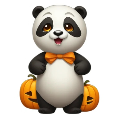 panda dressed as a pumpkin sticker