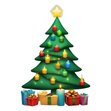 Christmastree with candles and Gifts sticker