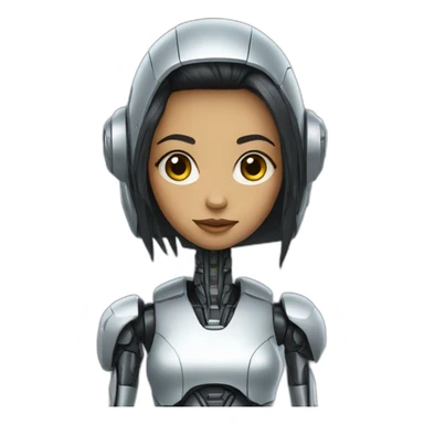 robot girl sticker