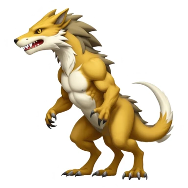Sergal-Vernid-hybrid-animal-creature, full body sticker