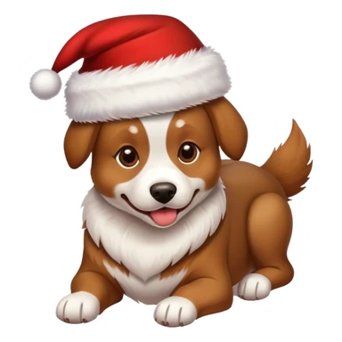 Un perro con gorro navideño  sticker