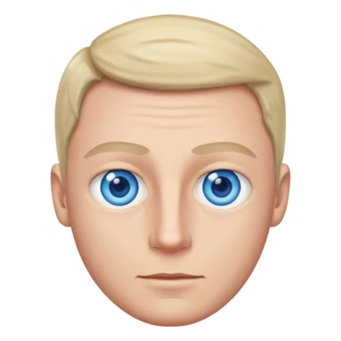 John Hendy with blue eyes sticker