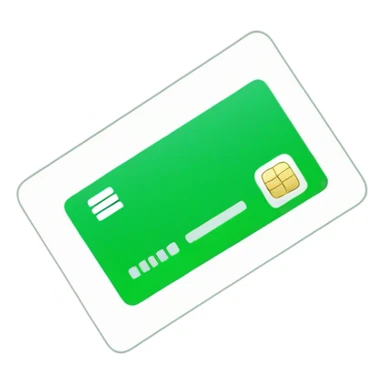 credit card with a green check sticker