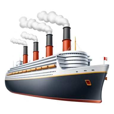 ocean liner with smokestacks sticker