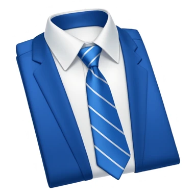 men's blue tie on white shirt, minimalism, no emojis or faces, iOS emoji style sticker