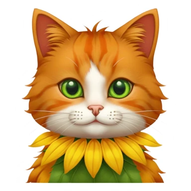 Cat with sunflower dress sticker