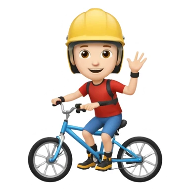 Bike Boy with calling talk emozi sticker