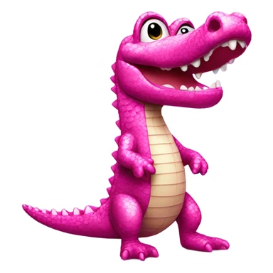 Pink sparkly alligator  standing  sticker