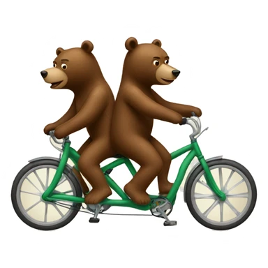 Two bears riding a tandem bike sticker