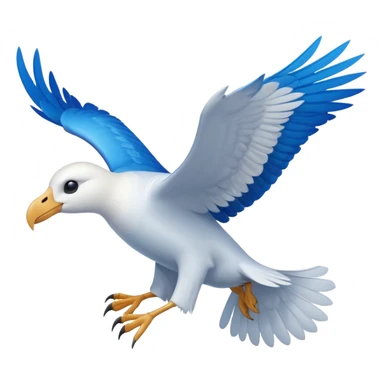 Albatross flying blue instead of black wings sticker