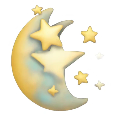 Moon and star engaged sticker