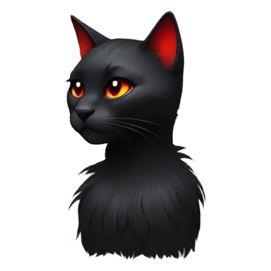 Anthro Edgy Cool Beautiful Black Cat with Pretty Emo Hair-bangs with Red Streaks sticker