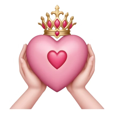 hands holding a pink sacred heart  sticker