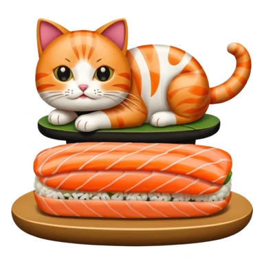 A entire cat body and all and sushi sticker
