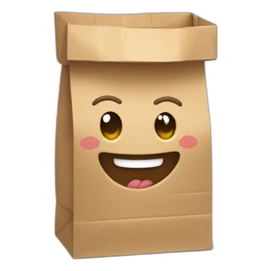 happy paper bag sticker