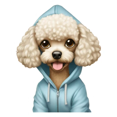 Toy poodle with hoodie sticker
