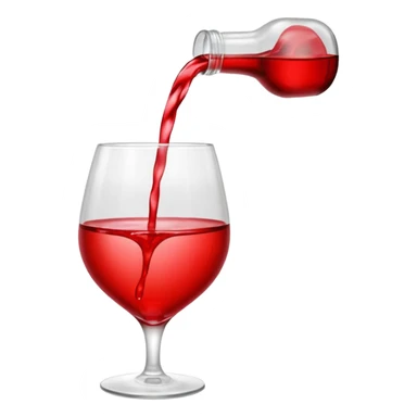 Pouring red colour water in heart shape glass sticker