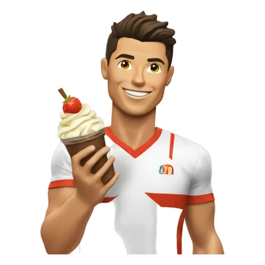 Cristiano Ronaldo con il gelato sticker