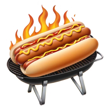 bbq hot dog on grill sticker