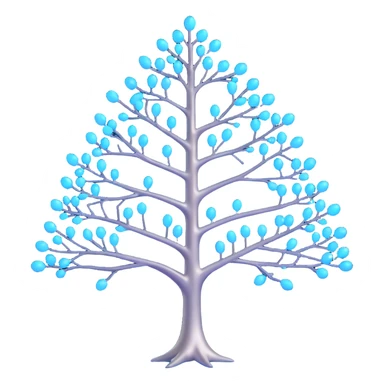 icon symbolizing deterministic logic, glowing binary tree with clear branches, cool blue and silver tones, modern and tech-inspired sticker