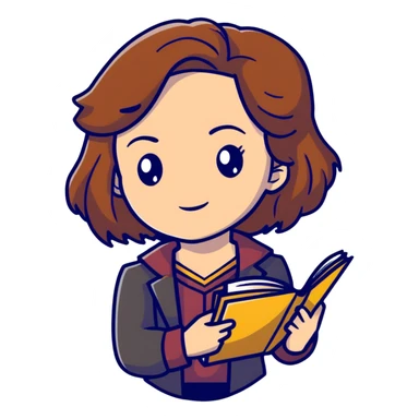 Cute Hermione Granger with books and time-turner necklace sticker
